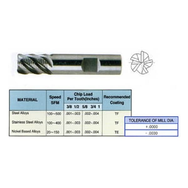 Yg-1 Tool 5 Flute Regular Length Rougher Tialn-Extreme Coated Carbide 82593TE - main